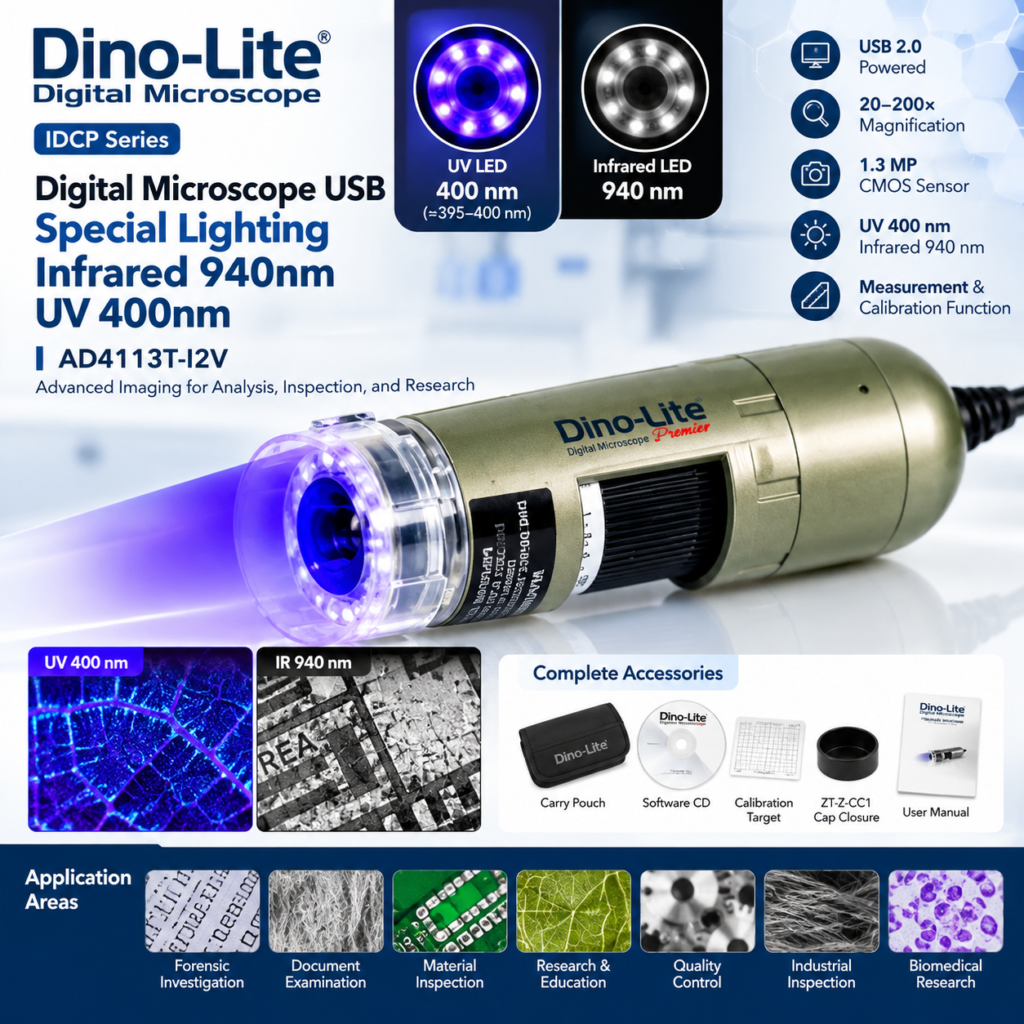 Dino-Lite Digital Microscope AD4113T-I2V UV 400nm Infrared 940nm